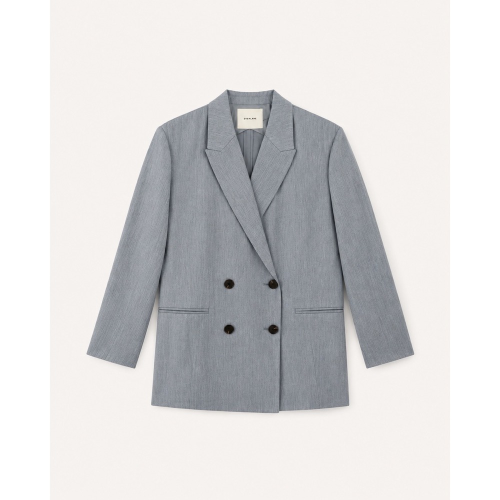 Everlane Women Heather Grey Tencel Double Breasted Blazer Size 2 NWT